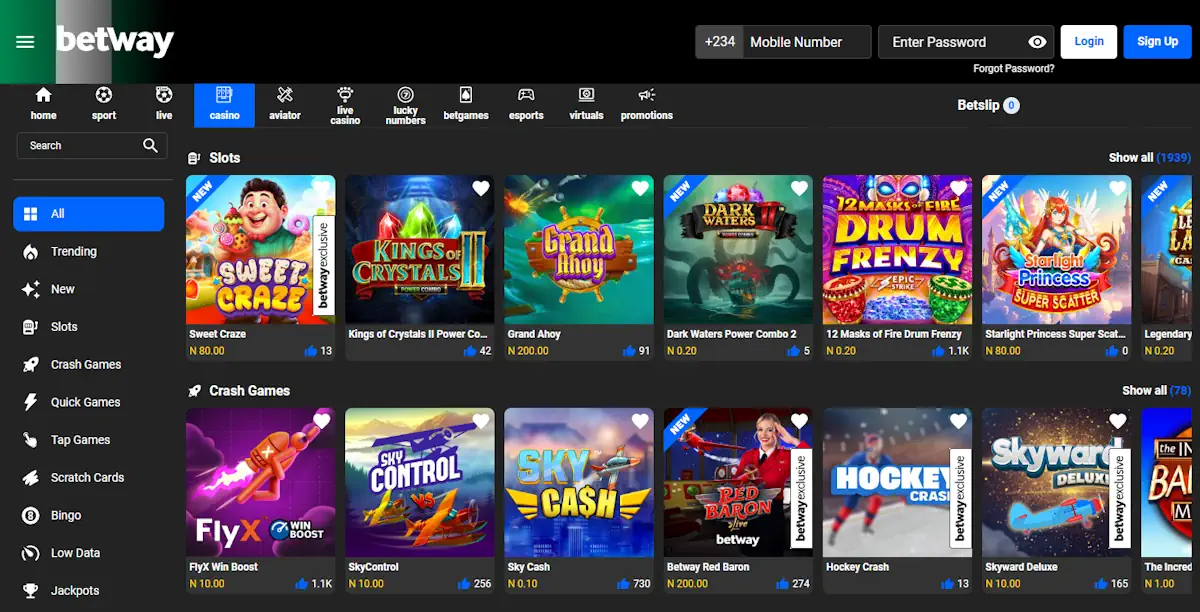 Betway Slots Screenshot